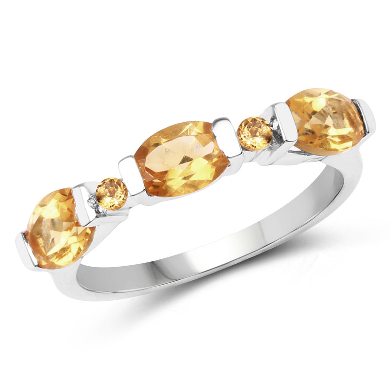 1.35 Carat Genuine Citrine .925 Sterling Silver Ring