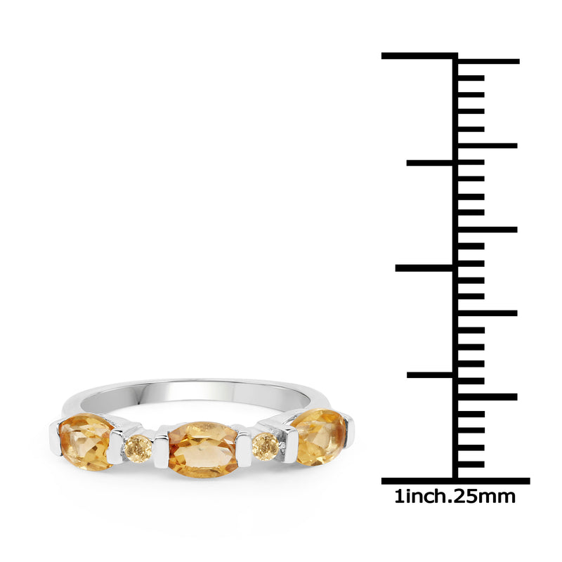 1.35 Carat Genuine Citrine .925 Sterling Silver Ring