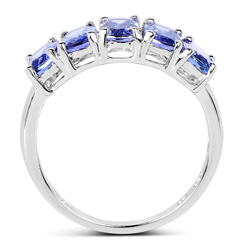 2.65 Carat Genuine Tanzanite .925 Sterling Silver Ring