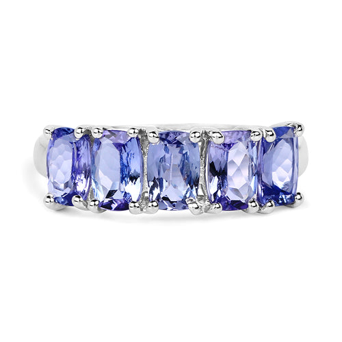 2.65 Carat Genuine Tanzanite .925 Sterling Silver Ring