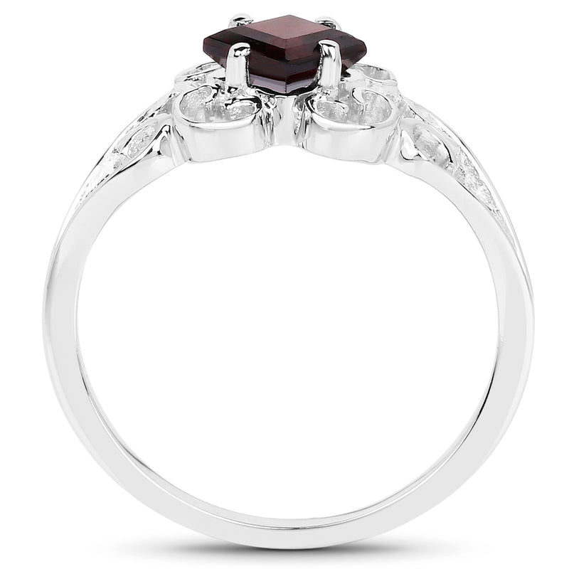 0.80 Carat Genuine Garnet .925 Sterling Silver Ring