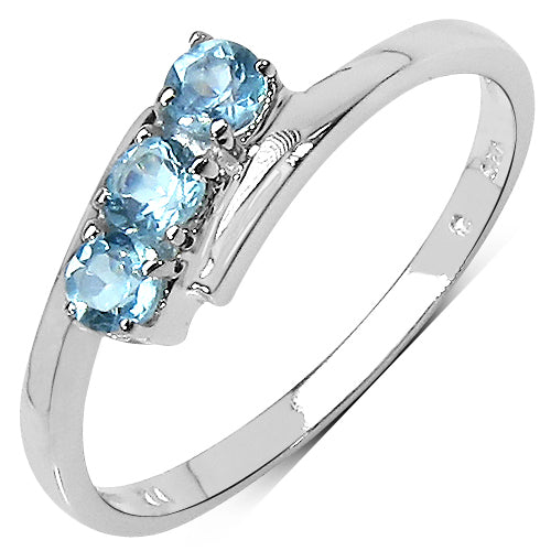 0.36 Carat Genuine Blue Topaz .925 Sterling Silver Ring