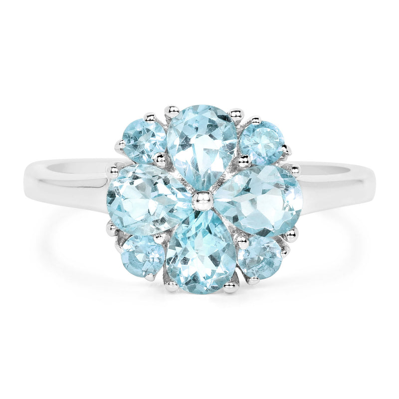 1.70 Carat Genuine Blue Topaz .925 Sterling Silver Ring