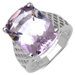 10.00 Carat Genuine Amethyst .925 Sterling Silver Ring