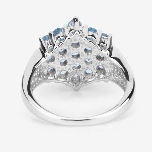 1.44 Carat Genuine Swiss Blue Topaz .925 Sterling Silver Ring