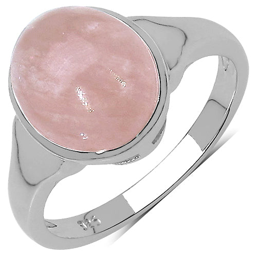 4.20 Carat Genuine Morganite .925 Sterling Silver Ring