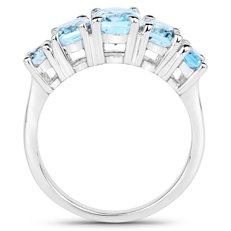 3.00 Carat Genuine Blue Topaz .925 Sterling Silver Ring
