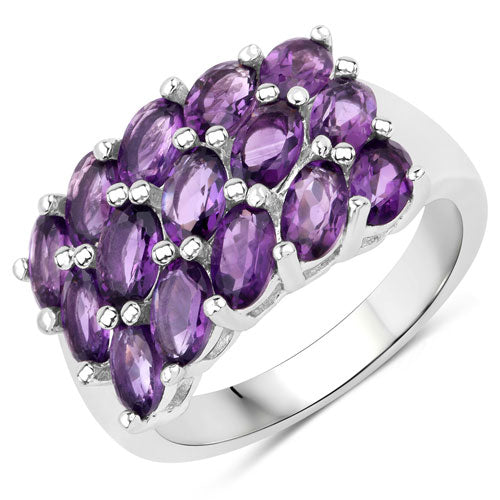 2.70 Carat Genuine Amethyst .925 Sterling Silver Ring