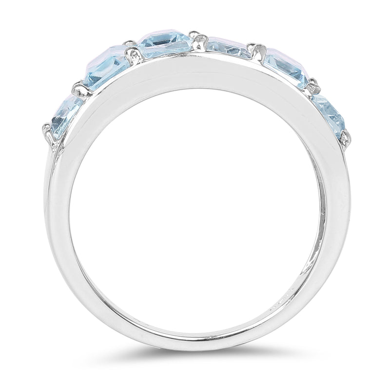 4.08 Carat Genuine Blue Topaz .925 Sterling Silver Ring