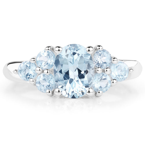 2.32 Carat Genuine Blue Topaz .925 Sterling Silver Ring