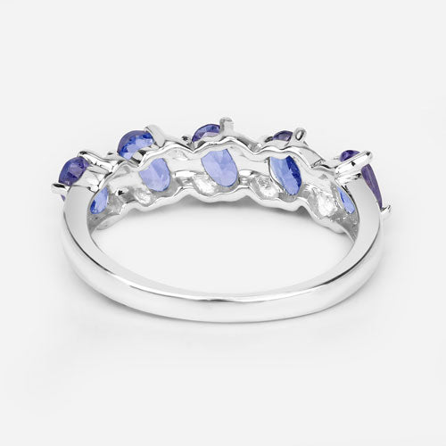 1.04 Carat Genuine Tanzanite .925 Sterling Silver Ring