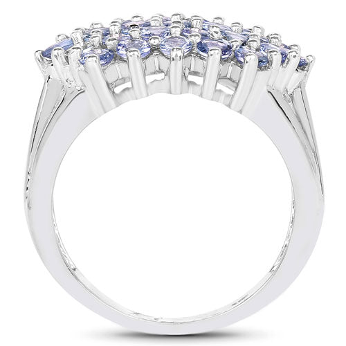 2.03 Carat Genuine Tanzanite .925 Sterling Silver Ring
