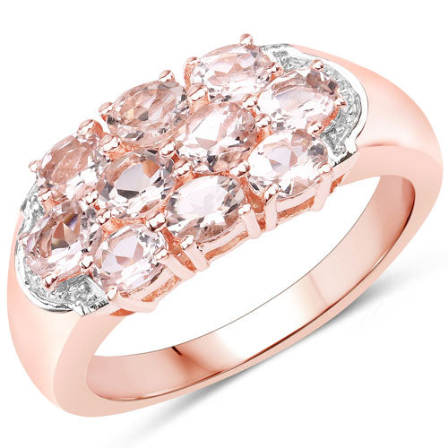 1.50 Carat Genuine Morganite .925 Sterling Silver Ring
