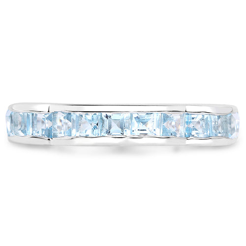 2.09 Carat Genuine Blue Topaz .925 Sterling Silver Ring