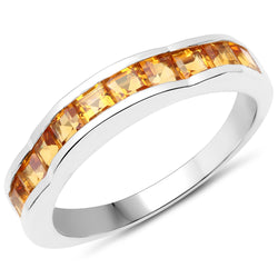 1.65 Carat Genuine Citrine .925 Sterling Silver Ring