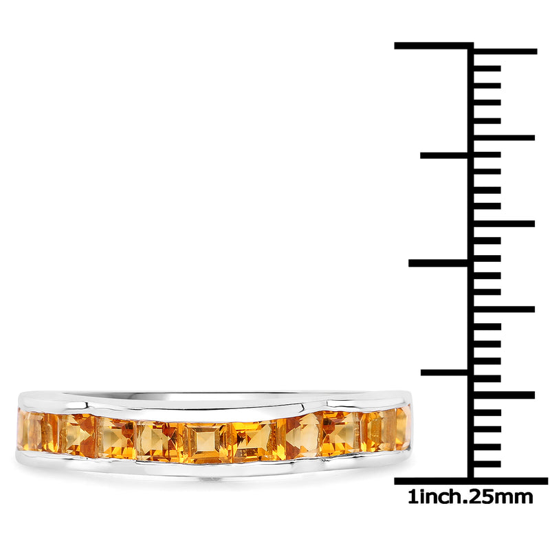 1.65 Carat Genuine Citrine .925 Sterling Silver Ring