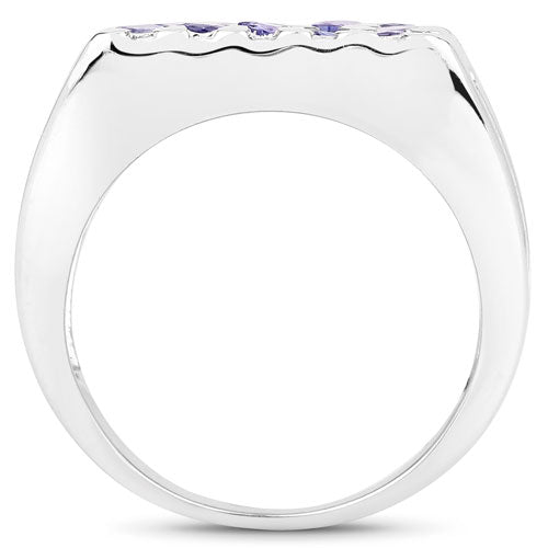1.75 Carat Genuine Tanzanite .925 Sterling Silver Ring
