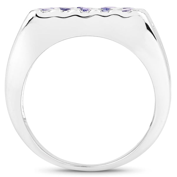 1.75 Carat Genuine Tanzanite .925 Sterling Silver Ring