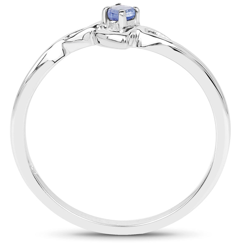 0.07 Carat Genuine Tanzanite .925 Sterling Silver Ring