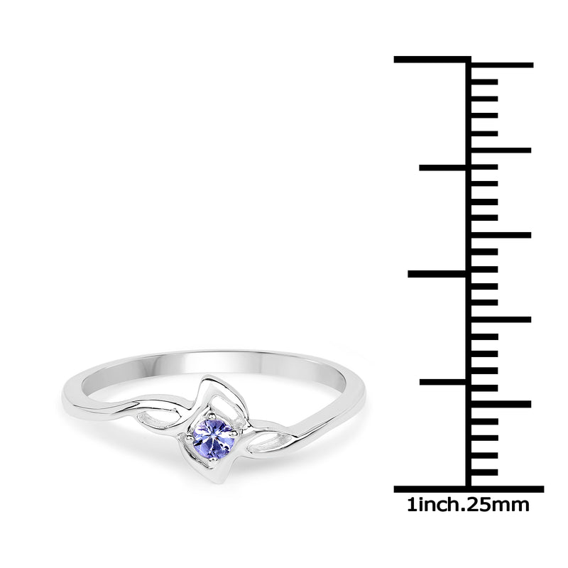 0.07 Carat Genuine Tanzanite .925 Sterling Silver Ring