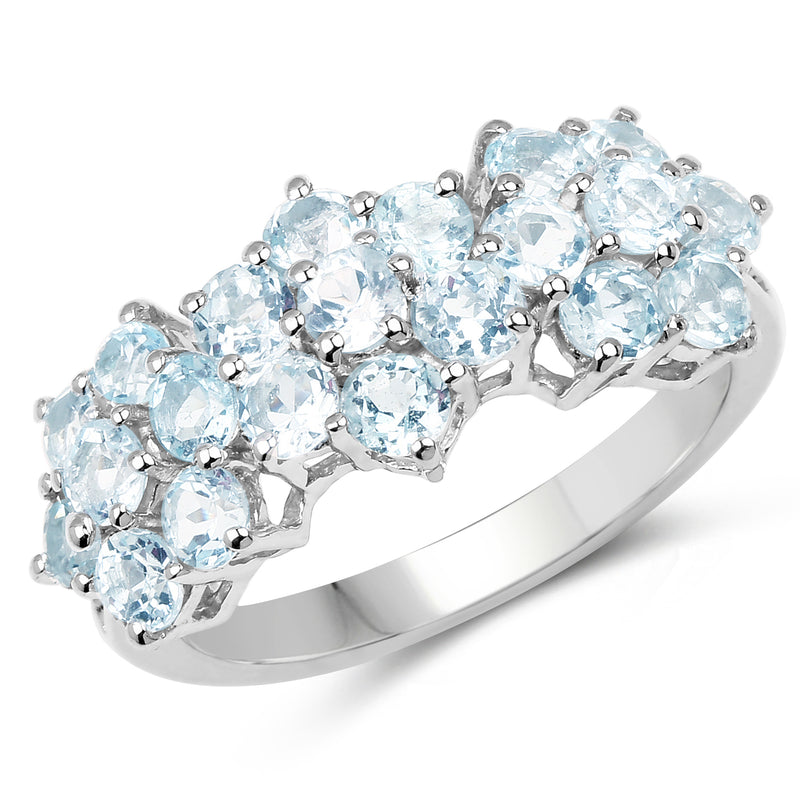 2.52 Carat Genuine Blue Topaz .925 Sterling Silver Ring