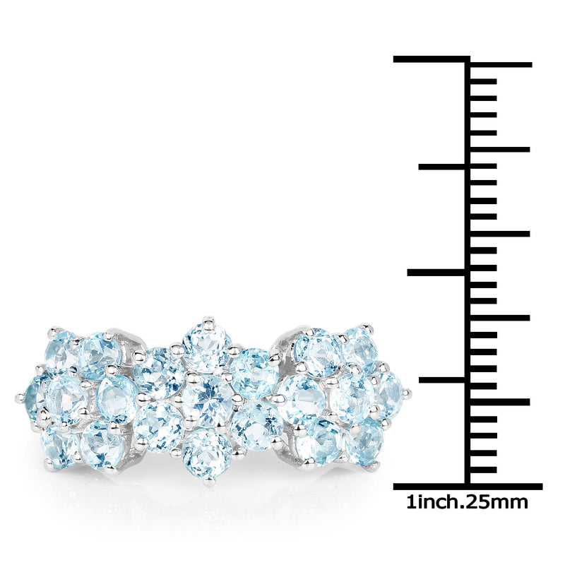 2.52 Carat Genuine Blue Topaz .925 Sterling Silver Ring