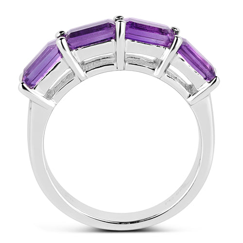 2.20 Carat Genuine Amethyst .925 Sterling Silver Ring