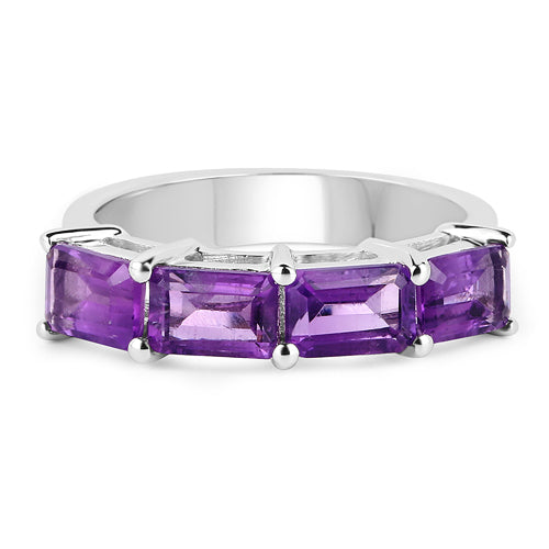 2.20 Carat Genuine Amethyst .925 Sterling Silver Ring