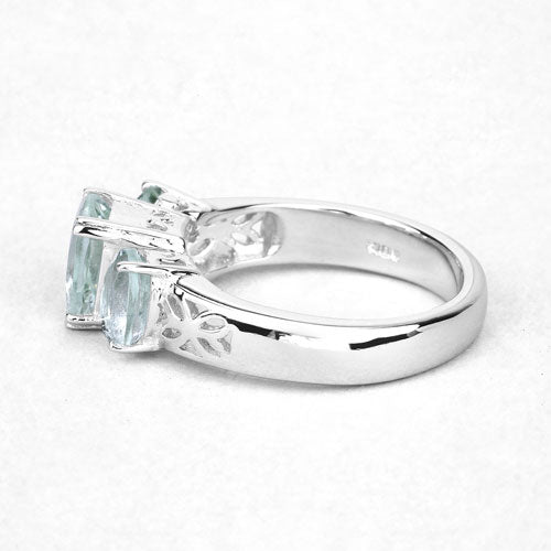 2.60 Carat Genuine Green Amethyst .925 Sterling Silver Ring