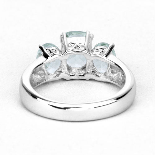 2.60 Carat Genuine Green Amethyst .925 Sterling Silver Ring