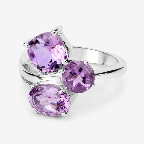 2.93 Carat Genuine Amethyst .925 Sterling Silver Ring
