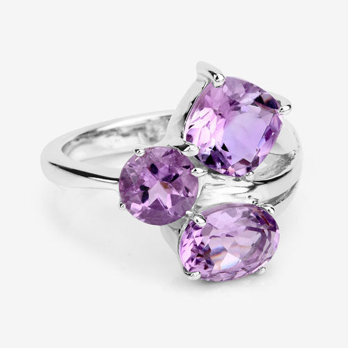 2.93 Carat Genuine Amethyst .925 Sterling Silver Ring