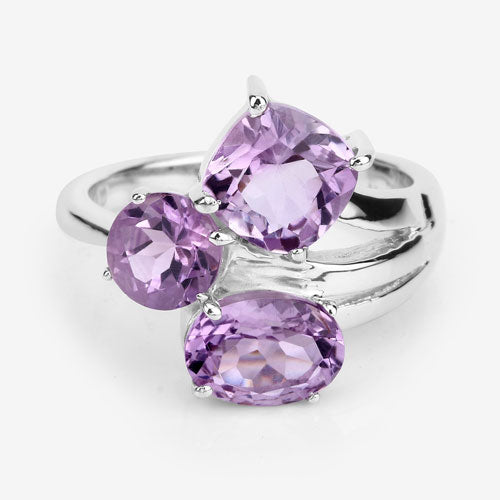 2.93 Carat Genuine Amethyst .925 Sterling Silver Ring