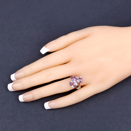 2.93 Carat Genuine Amethyst .925 Sterling Silver Ring