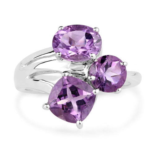 2.93 Carat Genuine Amethyst .925 Sterling Silver Ring