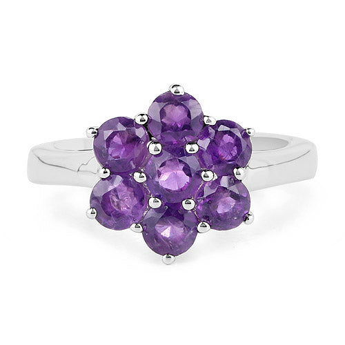 1.68 Carat Genuine Amethyst .925 Sterling Silver Ring