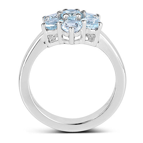 2.24 Carat Genuine Blue Topaz .925 Sterling Silver Ring