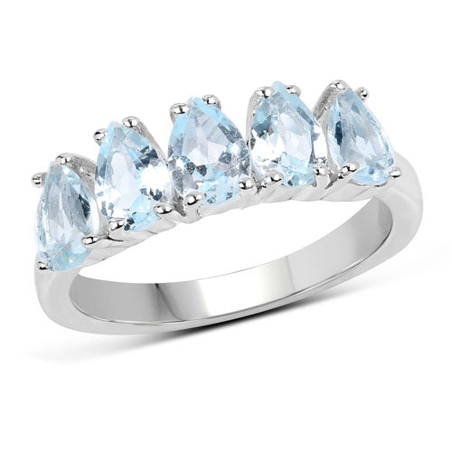 2.40 Carat Genuine Blue Topaz .925 Sterling Silver Ring