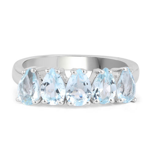 2.40 Carat Genuine Blue Topaz .925 Sterling Silver Ring