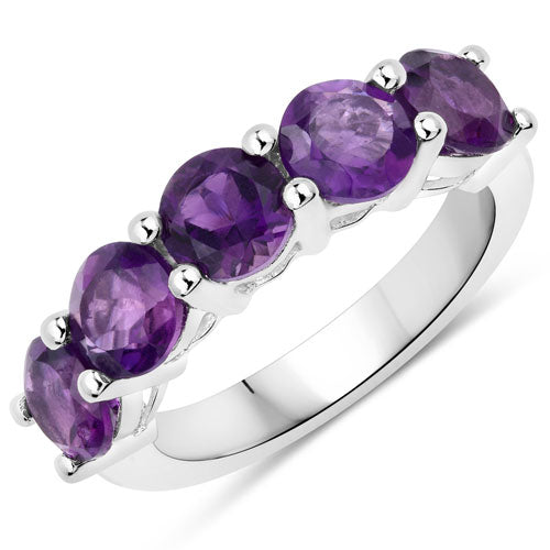 2.80 Carat Genuine Amethyst .925 Sterling Silver Ring