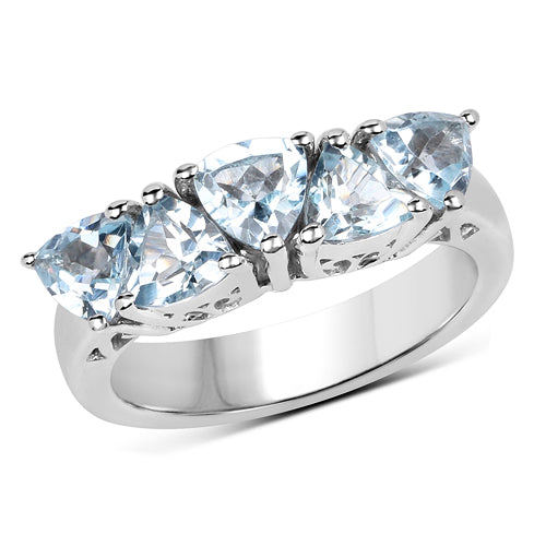 2.50 Carat Genuine Blue Topaz .925 Sterling Silver Ring