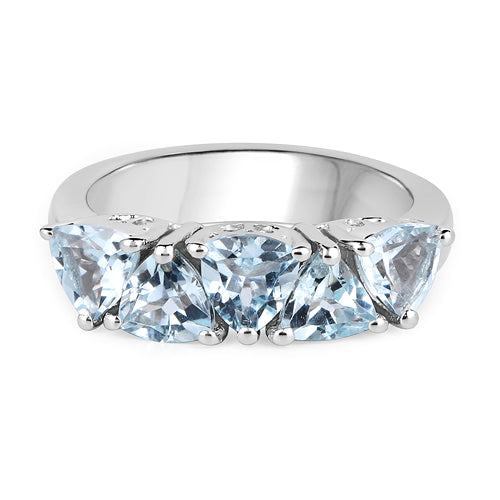 2.50 Carat Genuine Blue Topaz .925 Sterling Silver Ring