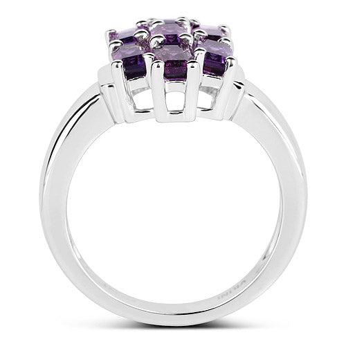 2.80 Carat Genuine Amethyst .925 Sterling Silver Ring