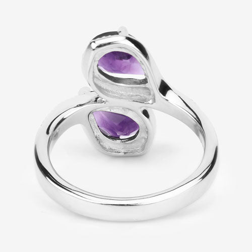 2.30 Carat Genuine Amethyst .925 Sterling Silver Ring