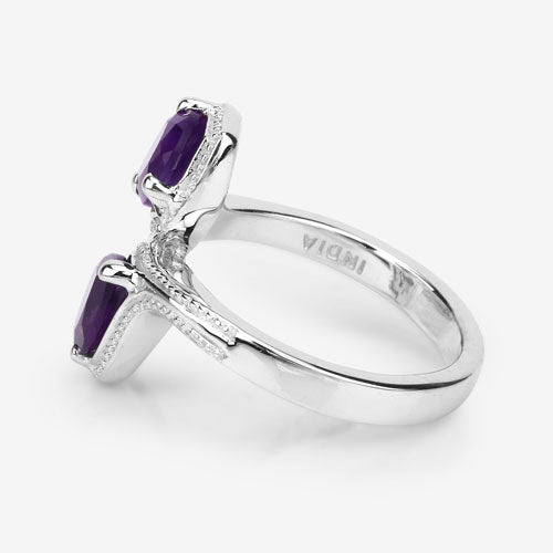 2.30 Carat Genuine Amethyst .925 Sterling Silver Ring