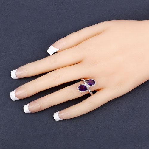 2.30 Carat Genuine Amethyst .925 Sterling Silver Ring