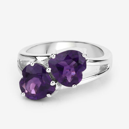 2.80 Carat Genuine Amethyst .925 Sterling Silver Ring