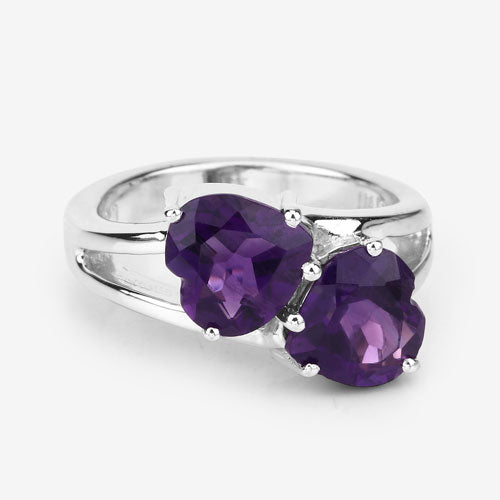 2.80 Carat Genuine Amethyst .925 Sterling Silver Ring