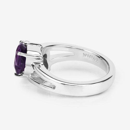 2.80 Carat Genuine Amethyst .925 Sterling Silver Ring
