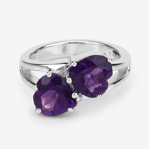 2.80 Carat Genuine Amethyst .925 Sterling Silver Ring